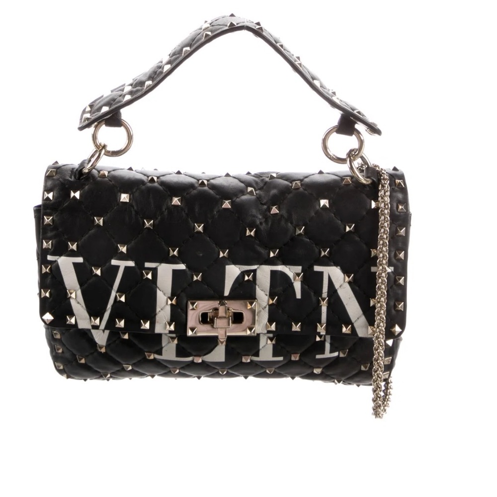 Authentic VALENTINO
Rockstud Spike Medium Logo Chain Bag
